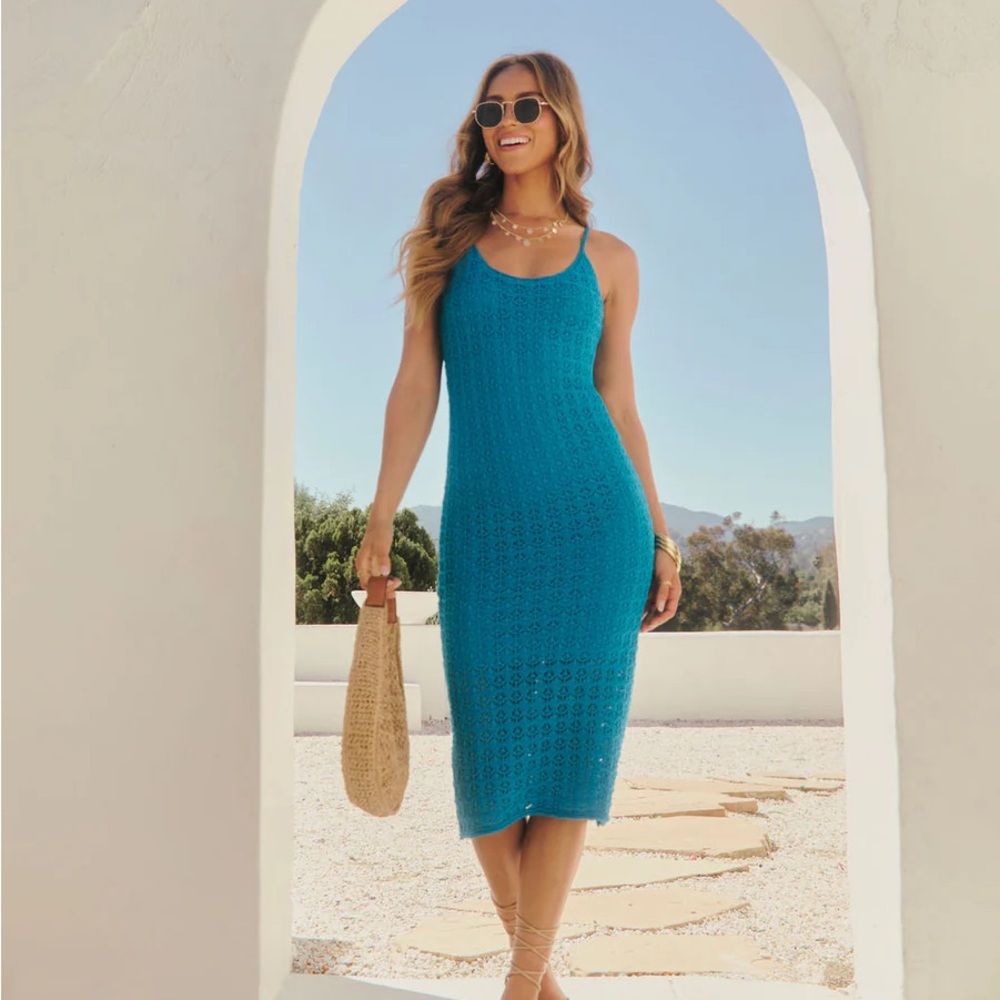 Vici Teal Midi Dress